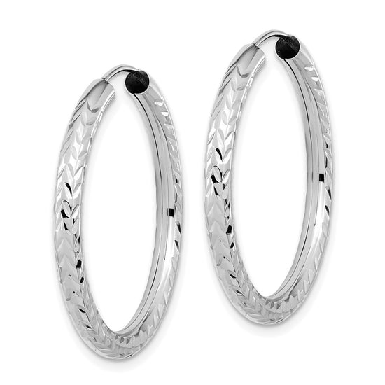 3.0mm Diamond-cut Endless Gold Hoop Earrings