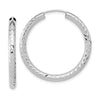 3.0mm Diamond-cut Endless Gold Hoop Earrings