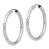 3.0mm Diamond-cut Endless Gold Hoop Earrings