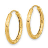 2.5mm Diamond-cut Endless Gold Hoop Earrings