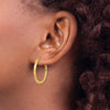 14k 2.5x25mm Polished Faceted Tube Hoop Earrings
