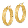 Gold Satin and D/C Round Hoop Earrings