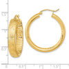 Gold Satin and D/C Round Hoop Earrings