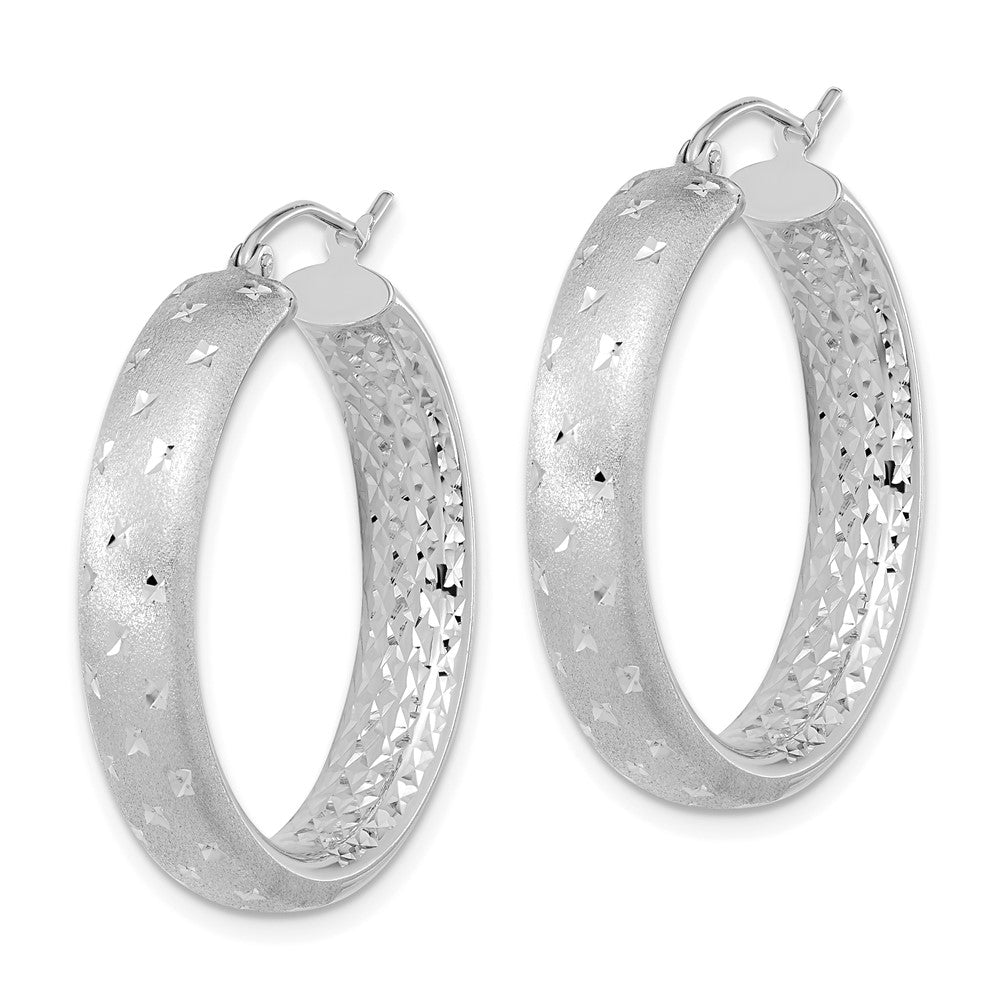 Gold Satin and D/C Round Hoop Earrings