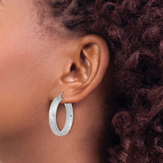 Gold Satin and D/C Round Hoop Earrings