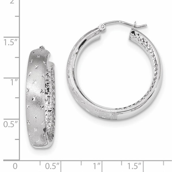Gold Satin and D/C Round Hoop Earrings