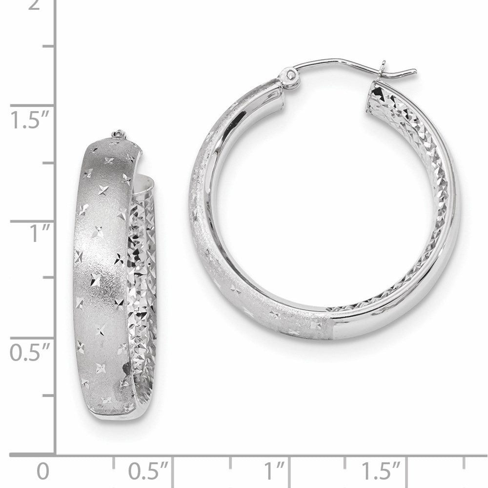 Gold Satin and D/C Round Hoop Earrings