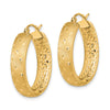 Gold Satin and D/C Round Hoop Earrings