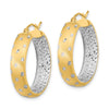 Gold Satin and D/C Round Hoop Earrings