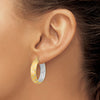 Gold Satin and D/C Round Hoop Earrings