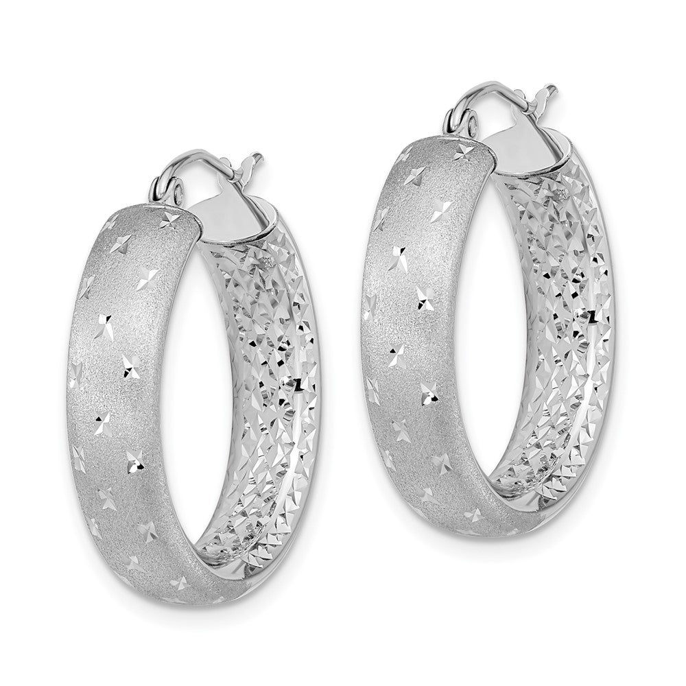 Gold Satin and D/C Round Hoop Earrings