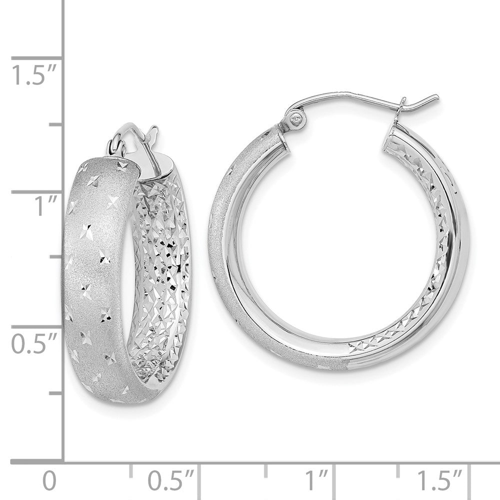 Gold Satin and D/C Round Hoop Earrings