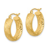 Gold Satin and D/C Round Hoop Earrings