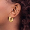 Gold Satin and D/C Round Hoop Earrings