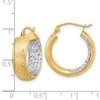 Gold Satin and D/C Round Hoop Earrings