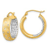 Gold Satin and D/C Round Hoop Earrings