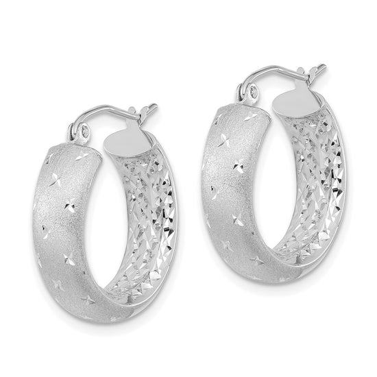 Gold Satin and D/C Round Hoop Earrings