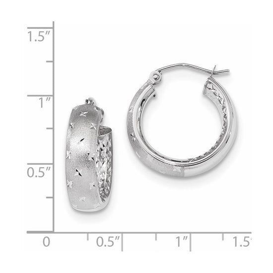 Gold Satin and D/C Round Hoop Earrings