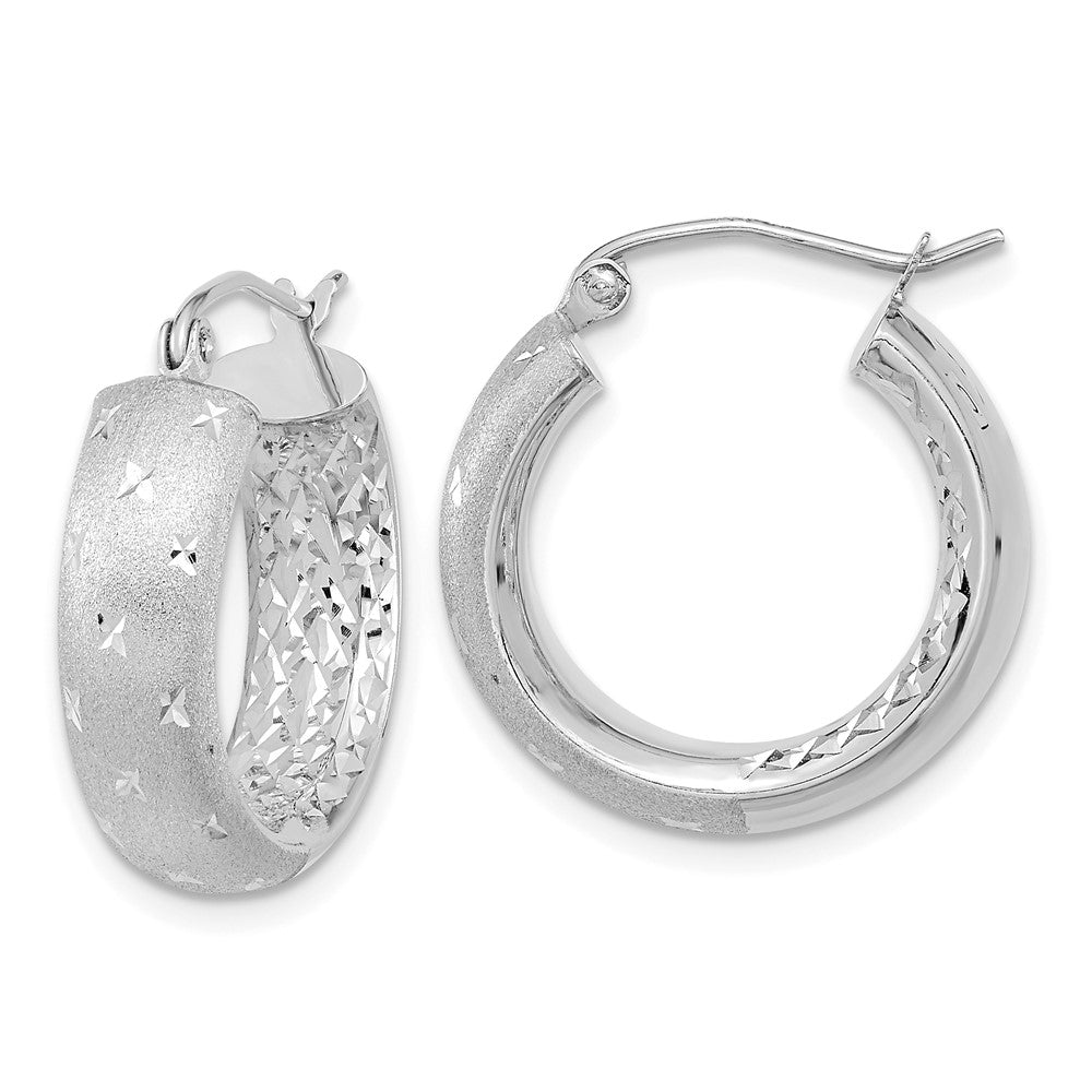 Gold Satin and D/C Round Hoop Earrings