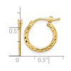 Gold Diamond-cut Knife Edge Hoop Earrings