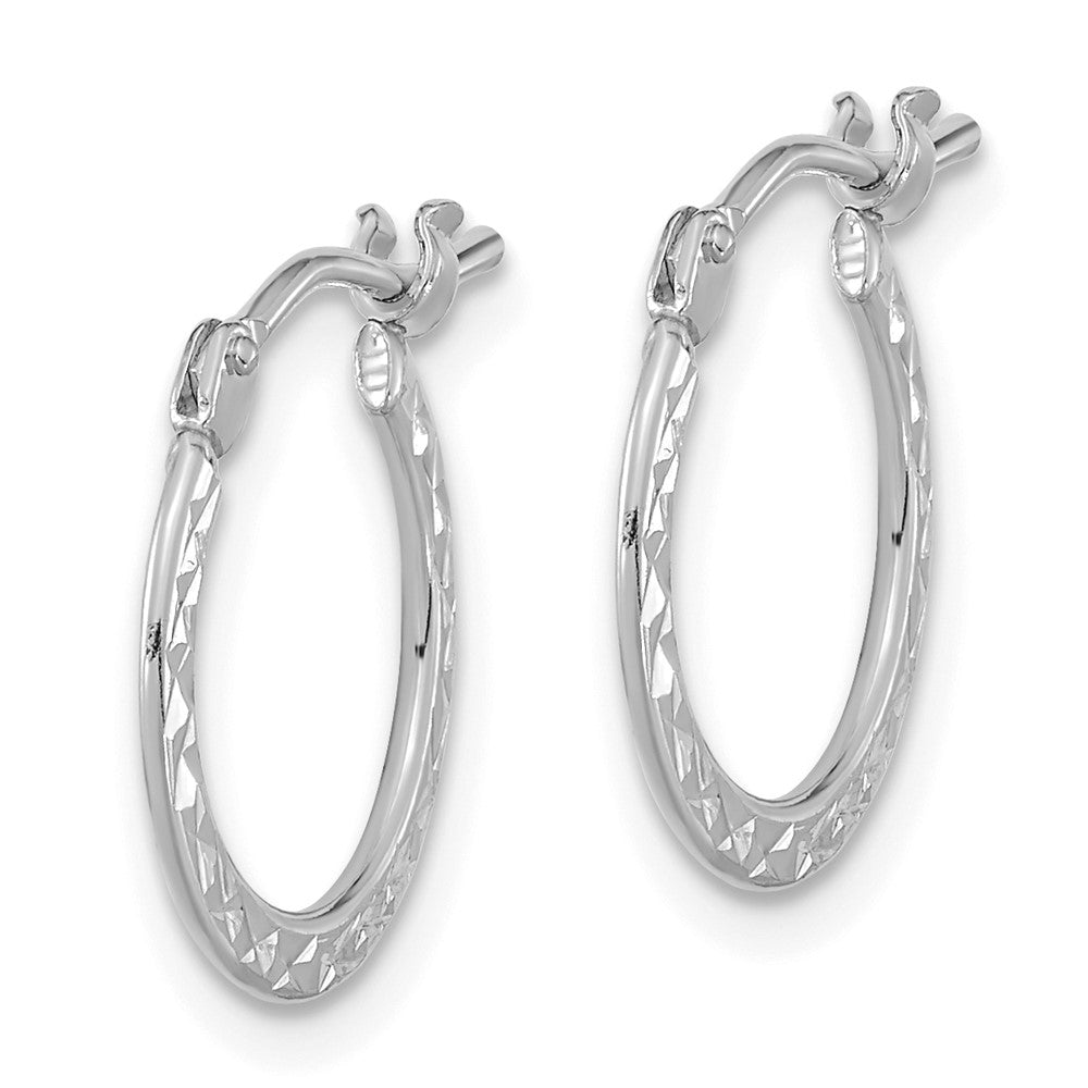 Gold Diamond-cut Knife Edge Hoop Earrings