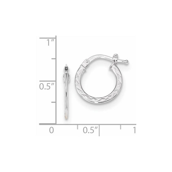 Gold Diamond-cut Knife Edge Hoop Earrings