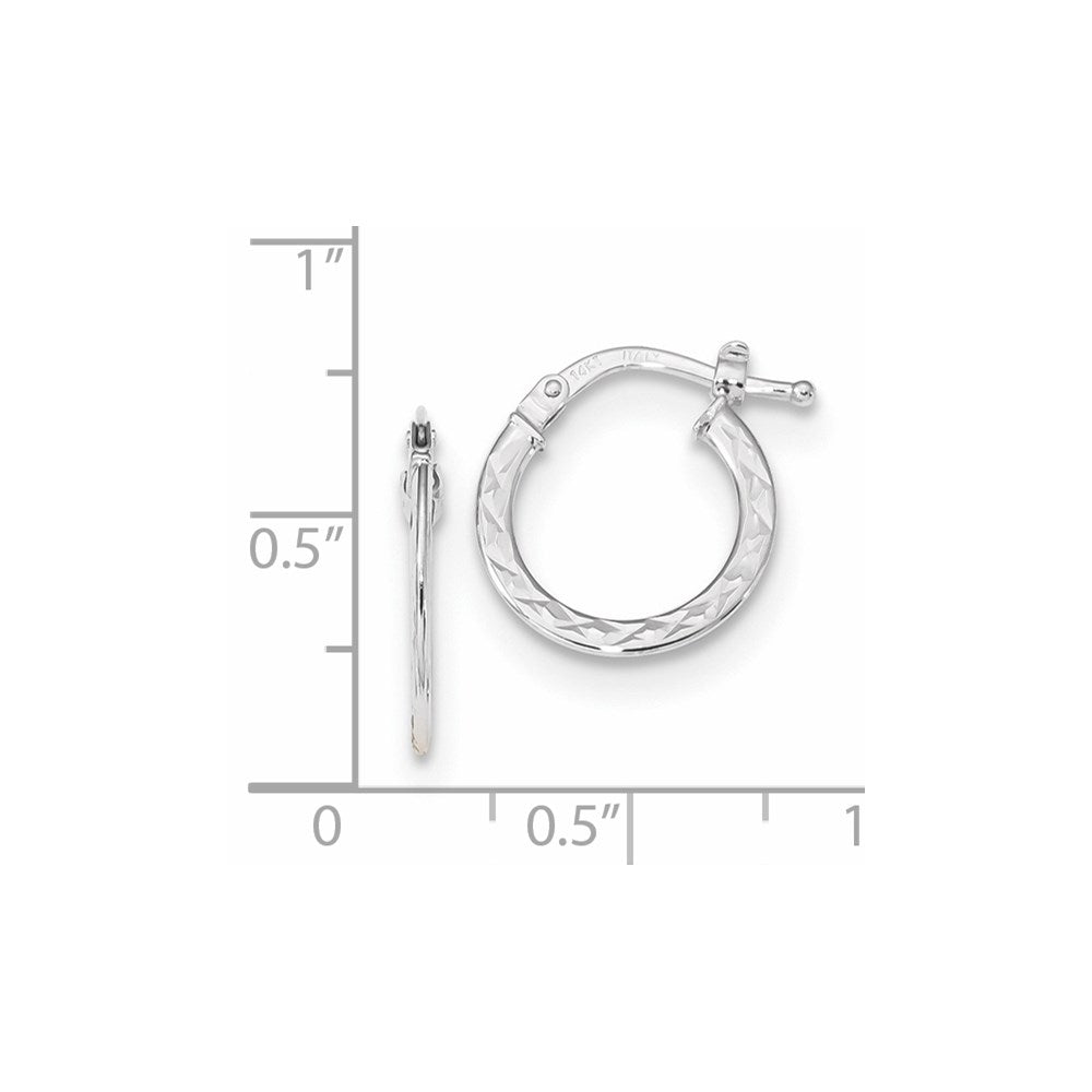 Gold Diamond-cut Knife Edge Hoop Earrings
