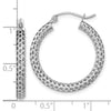 14k White Gold Mesh Hoop Earrings