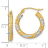 3mm Gold with Rhodium Hoop Earrings