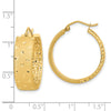 Gold Satin and D/C Round Hoop Earrings