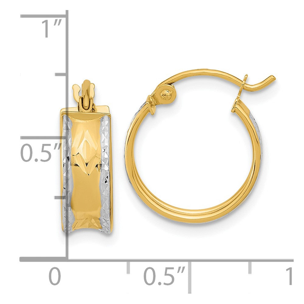5mm Gold Satin Diamond-cut Hoop Earrings