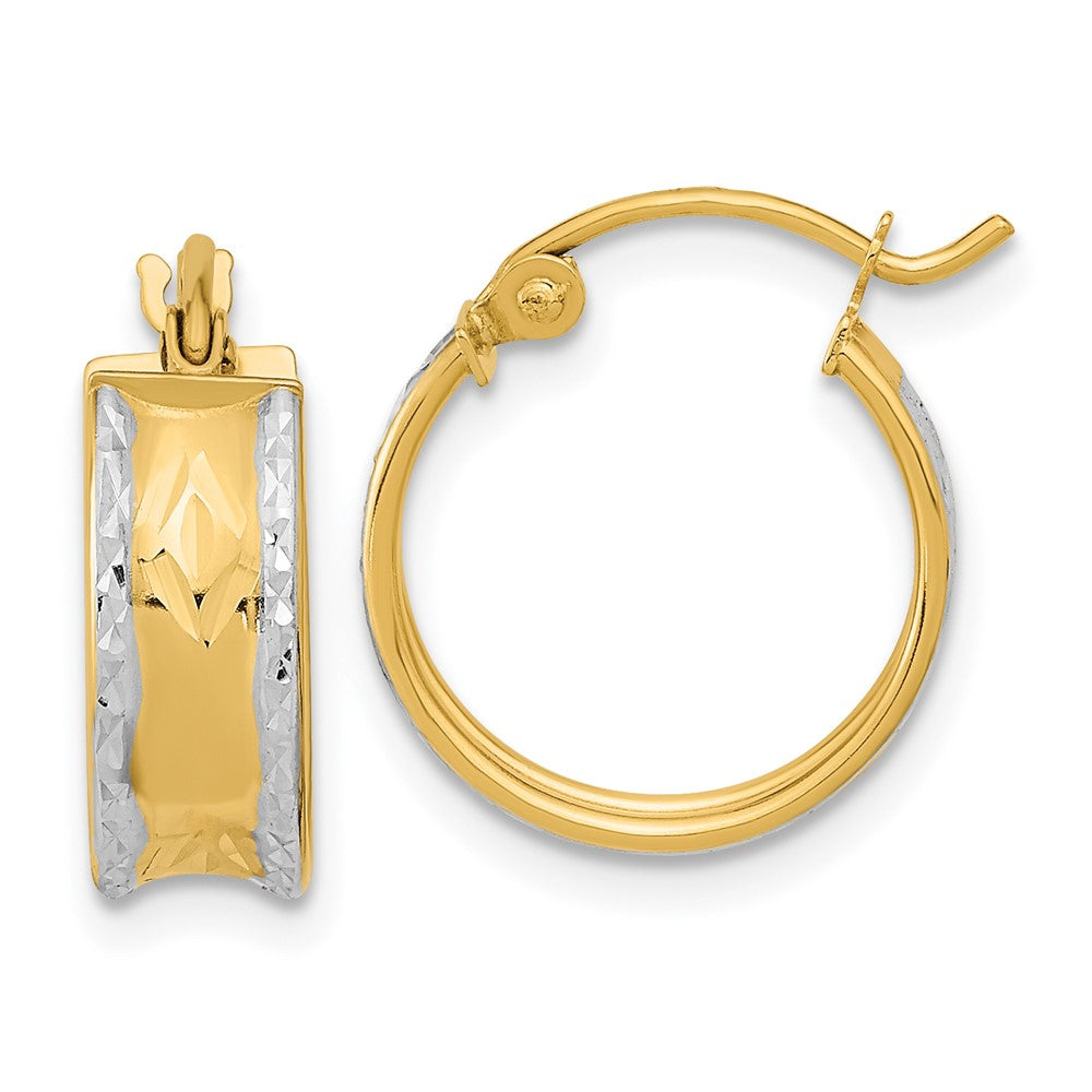 5mm Gold Satin Diamond-cut Hoop Earrings