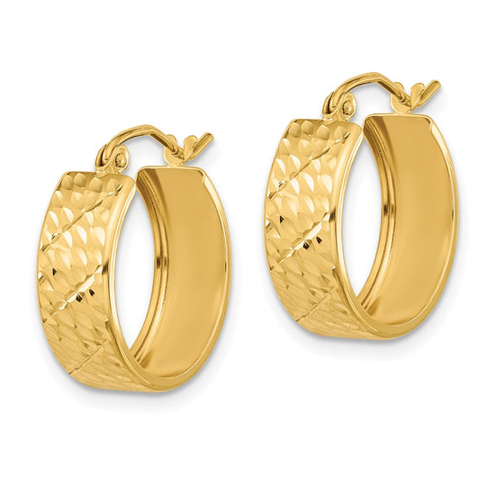 POlished and Diamond-cut Hoop Earrings