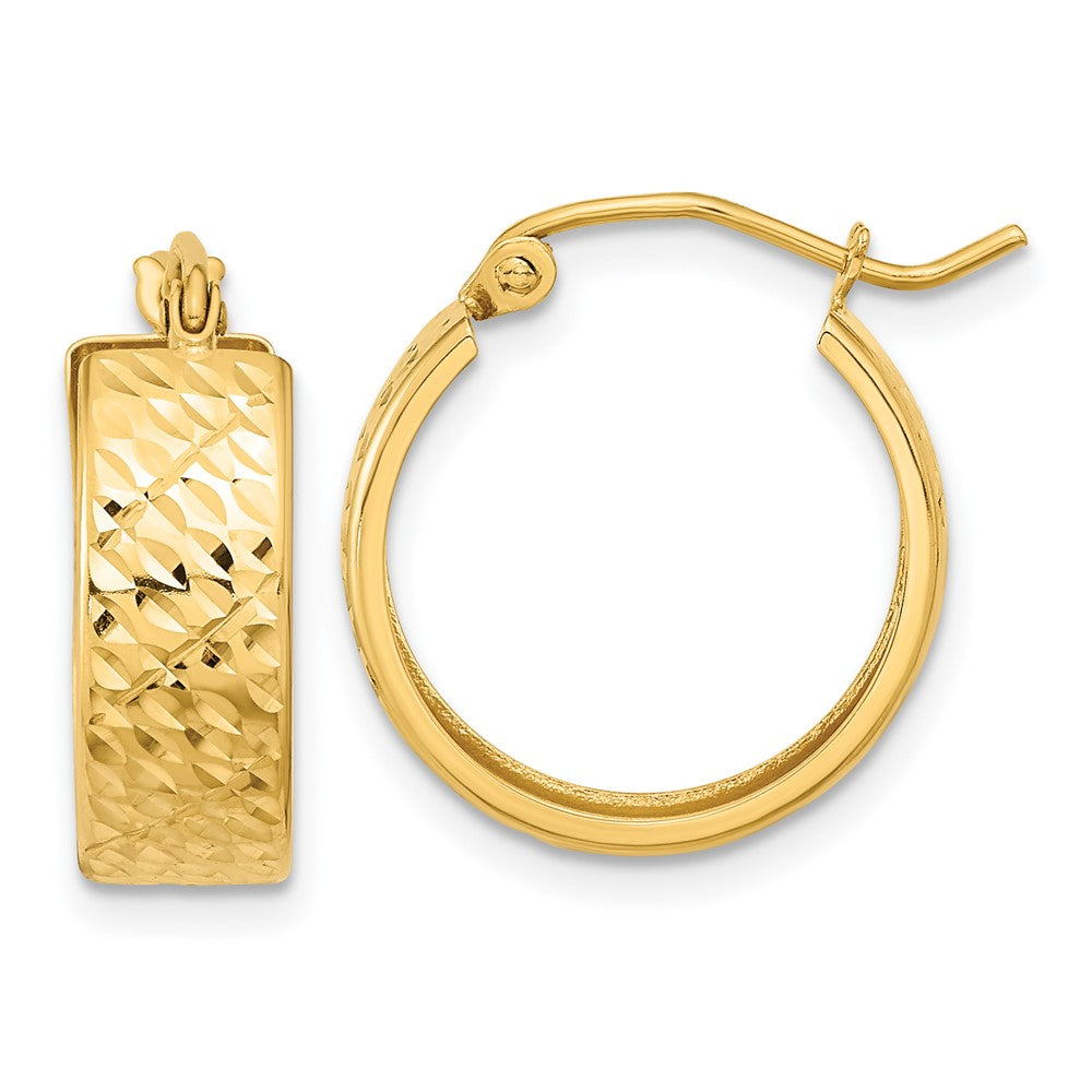 POlished and Diamond-cut Hoop Earrings