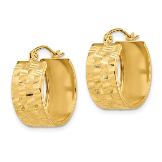 8.5mm Gold Diamond-cut Hoop Earrings