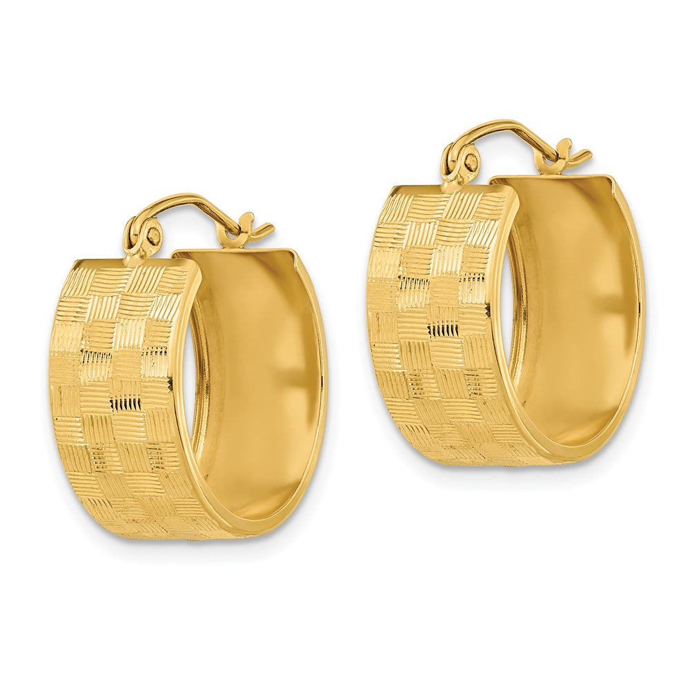 8.5mm Gold Diamond-cut Hoop Earrings