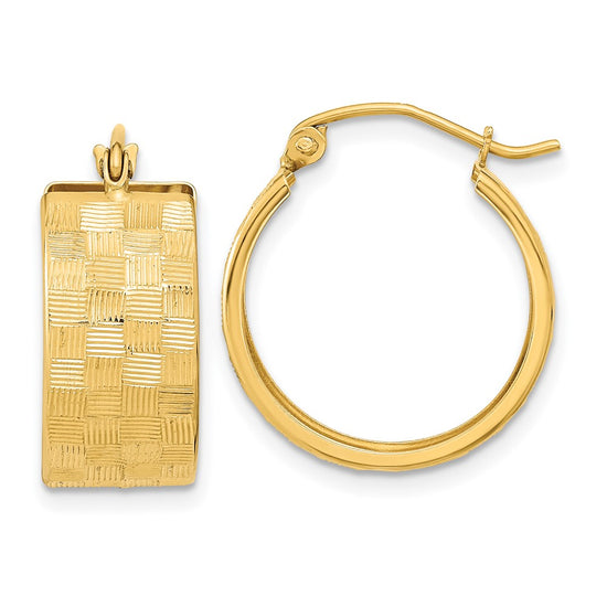 8.5mm Gold Diamond-cut Hoop Earrings