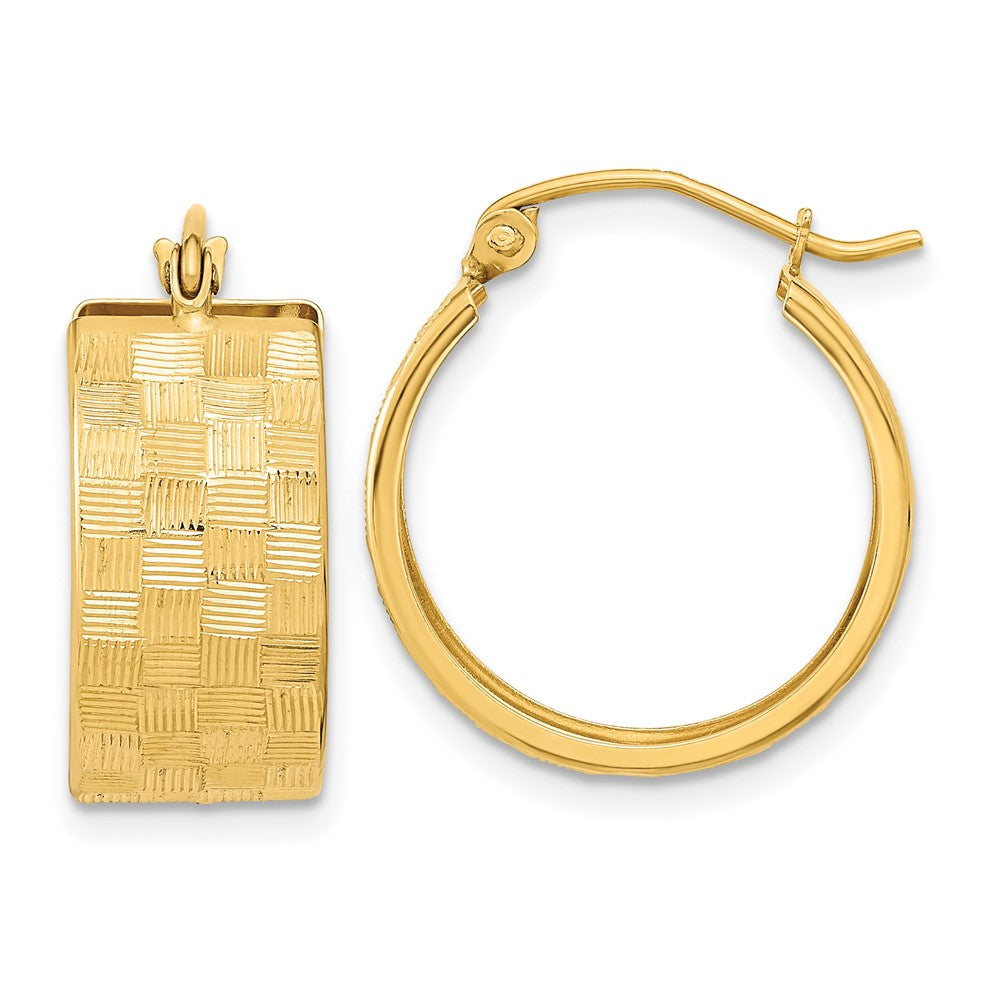 8.5mm Gold Diamond-cut Hoop Earrings