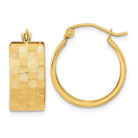 8.5mm Gold Diamond-cut Hoop Earrings