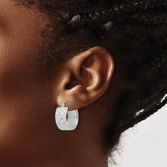8.5mm Gold Diamond-cut Hoop Earrings