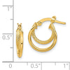 14K Polished Diamond-cut Hoop Earrings