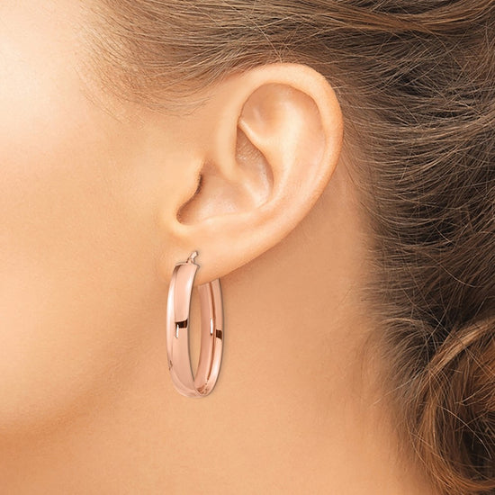 5.75mm Gold Oval Tube Hoop Earrings