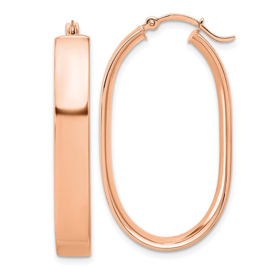 5.75mm Gold Oval Tube Hoop Earrings
