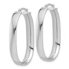 14k White Gold 5.75x38mm Polished Oval Tube Hoop Earrings