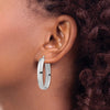 14k White Gold 5.75x38mm Polished Oval Tube Hoop Earrings