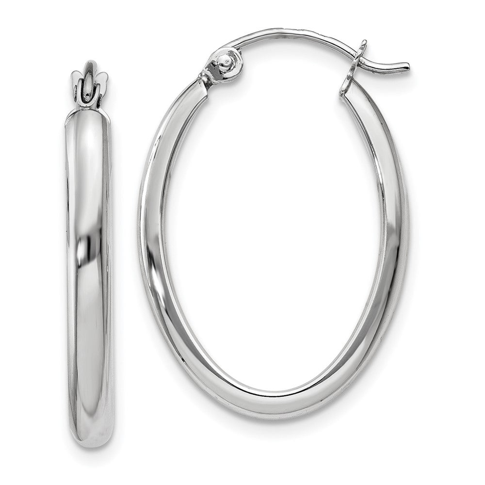 Gold Half Round Oval Hoop Earrings
