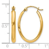 Gold Half Round Oval Hoop Earrings