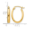 Gold Half Round Oval Hoop Earrings