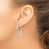 Gold Half Round Oval Hoop Earrings