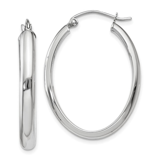 Gold Half Round Oval Hoop Earrings
